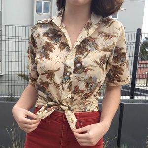Vintage landscape button down